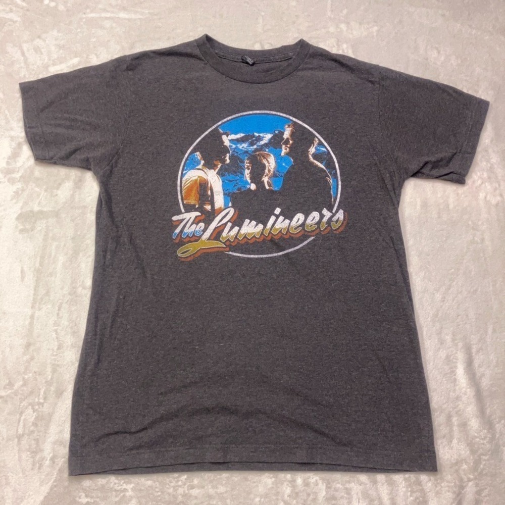 The Lumineers Unisex Mens M T-Shirt Graphic Print Heathered Gray Alt Folk Music - Picture 2 of 6